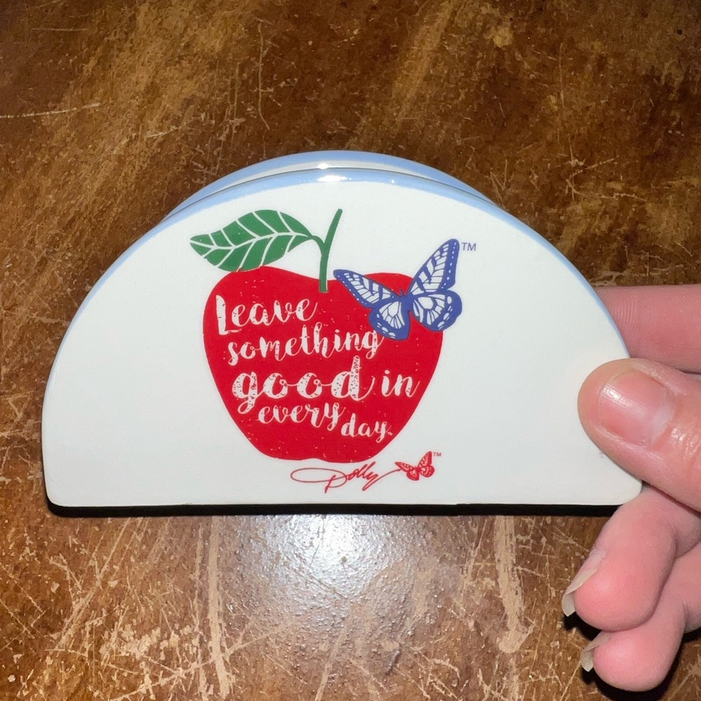 Dolly White and Red Napkin Holder